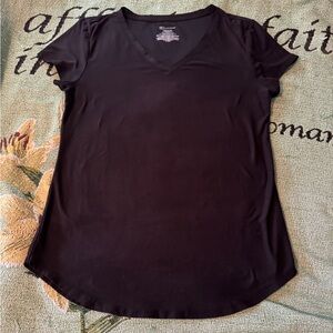 Black V-Neck Women's Top